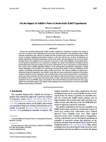 On the impact of additive noise in storm-scale EnKF experiments