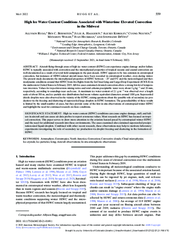 High ice water content conditions associated with wintertime elevated convection in the midwest