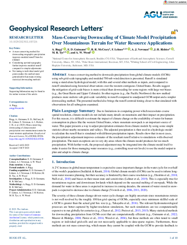 Mass-conserving downscaling of climate model precipitation over mountainous terrain for water resource applications