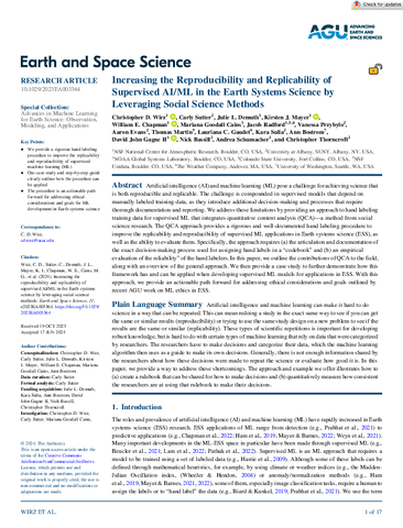 Increasing the reproducibility and replicability of supervised AI/ML in the Earth systems science by leveraging social science methods