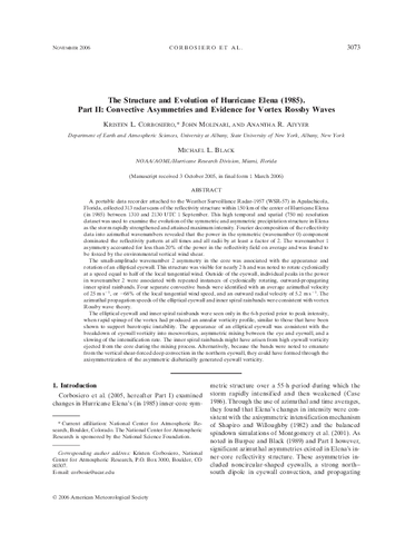 The structure and evolution of Hurricane Elena, 1985. Part II: Convective asymmetries and evidence for vortex Rossby waves