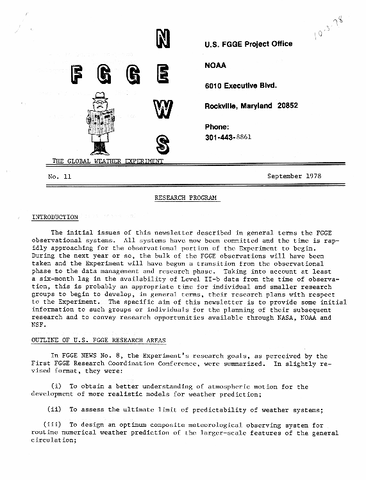 FGGE News No. 11