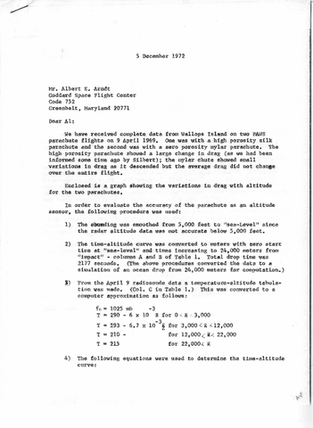 Correspondence, Vincent Lally to Albert E. Arndt
