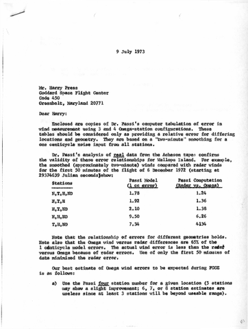 Correspondence, Vincent Lally to Harry Press