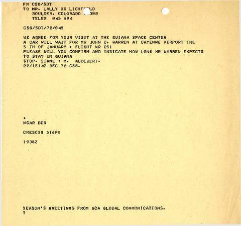 Correspondence, Vincent Lally to Albert E. Arndt