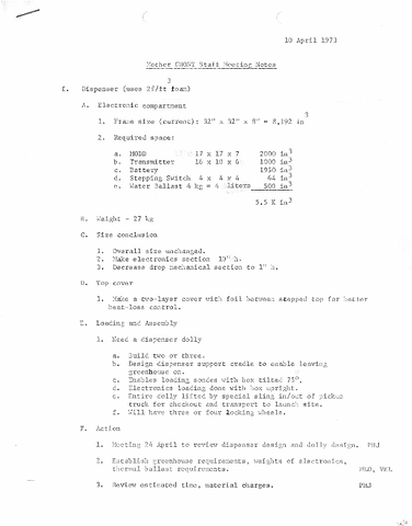 Notes, Mother GHOST Staff Meeting