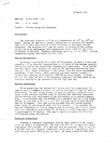 Memo, V. E. Lally to Mother GHOST File