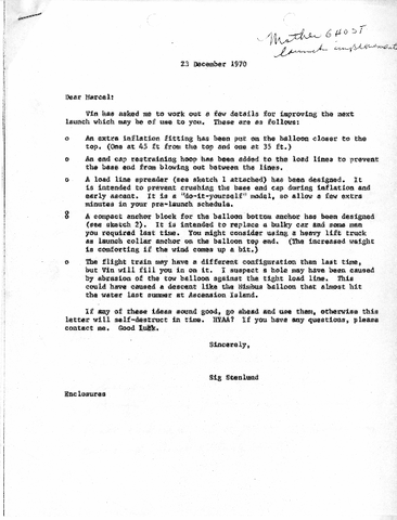 Correspondence, Sig Stenlund to Marcel Verstraete