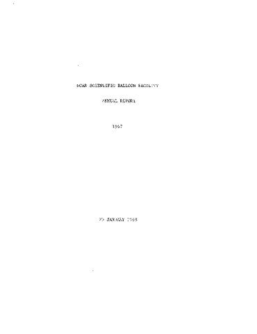 NCAR Scientific Balloon Facility Annual Report 1967