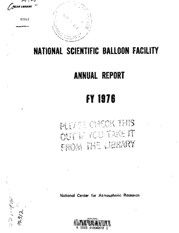 National Scientific Balloon Facility Annual Report FY 1976