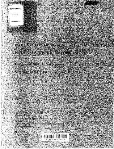 National Scientific Balloon Facility fiscal year 1983 budget request and summary of FY 1984-1988 long-range plans