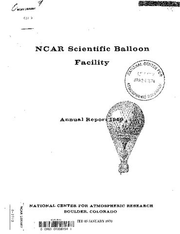 NCAR Scientific Balloon Facility Annual Report 1969