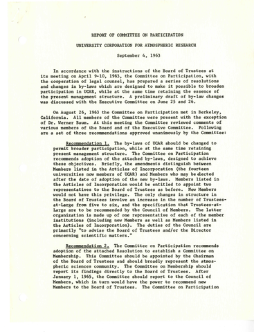 Report of Committee on Participation