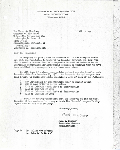 Correspondence, Paul A. Scherer to Henry G. Houghton