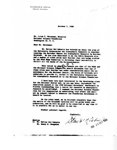 Correspondence from Colorado Governor's Office