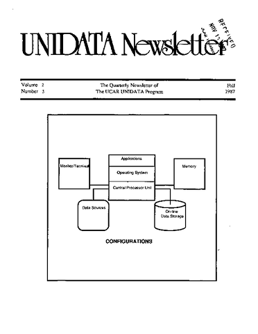 UNIDATA Newsletter Volume 2 Number 3