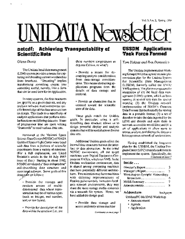 UNIDATA Newsletter Volume 3 Number 2