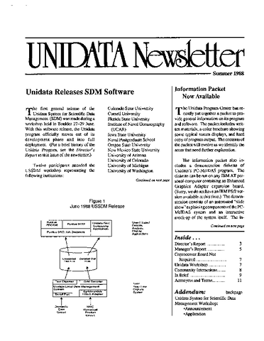 UNIDATA Newsletter Summer 1988