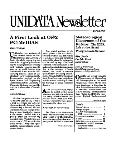 UNIDATA Newsletter Spring 1989