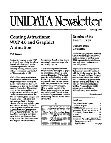 UNIDATA Newsletter Spring 1990