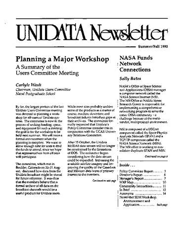 UNIDATA Newsletter Summer/Fall 1990