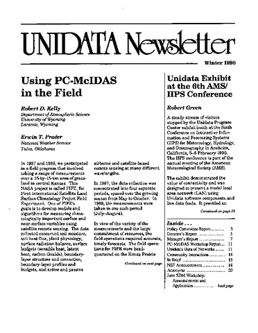 UNIDATA Newsletter Winter 1990