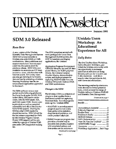 UNIDATA Newsletter Summer 1991