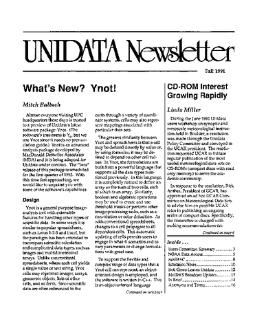 UNIDATA Newsletter Fall 1991
