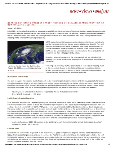NCAR scientists to present latest findings on climate change, weather at New Orleans meeting