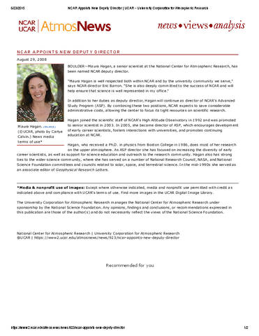 NCAR appoints new deputy director