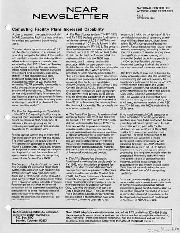 NCAR Newsletter No. 8