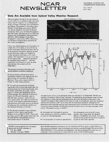 NCAR Newsletter Vol. 2 No. 5