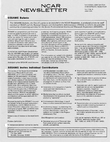 NCAR Newsletter Vol. 2 No. 6