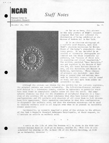 Staff Notes Issue 71