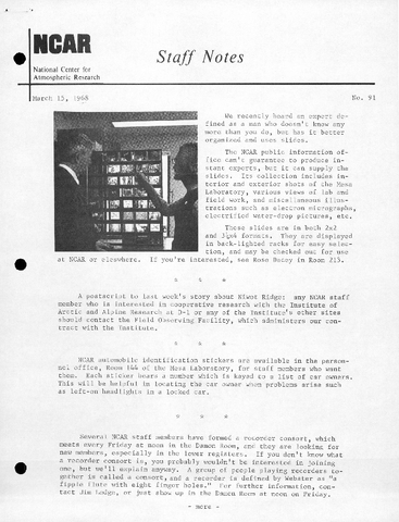Staff Notes Issue 91