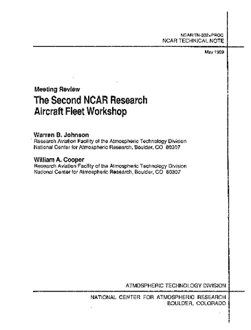 Meeting Review the Second NCAR Research Aircraft Fleet Workshop