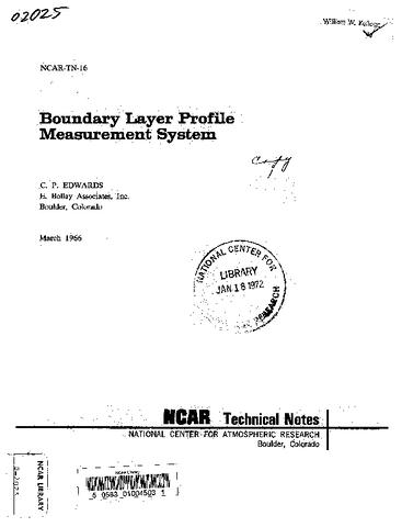 Boundary Layer Profile Measurement System