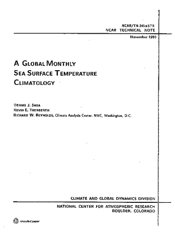 A Global Monthly Sea Surface Temperature Climatology