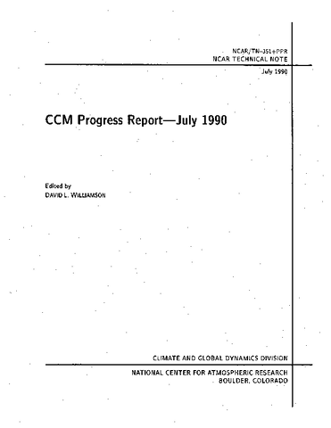 CCM Progress Report--July 1990