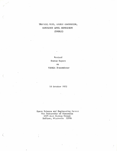 TWERLE revised status report on TWERLE transmitter