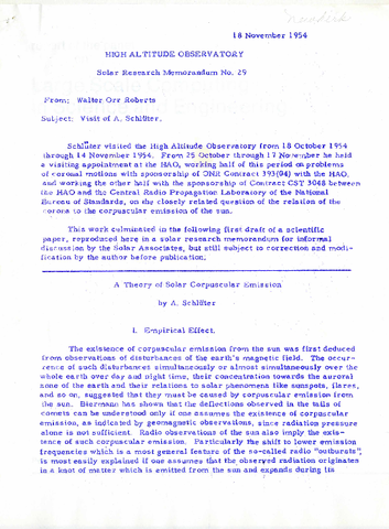 A theory of solar corpuscular emission