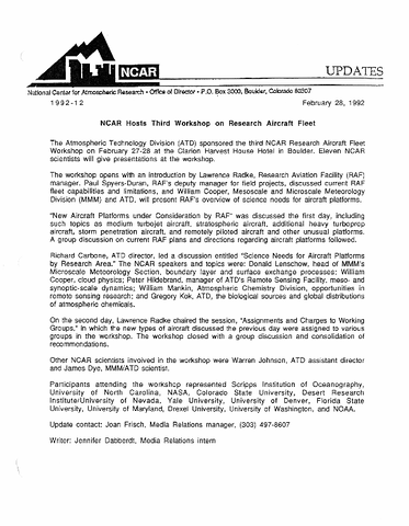 NCAR hosts third workshop on research aircraft fleet