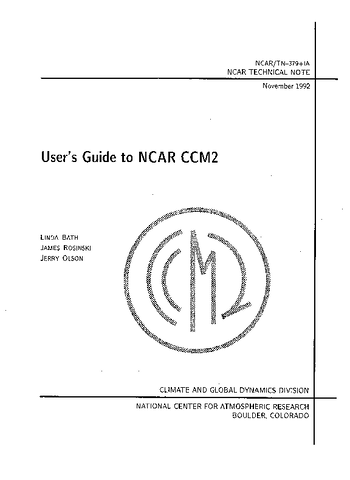 User's Guide to NCAR CCM2