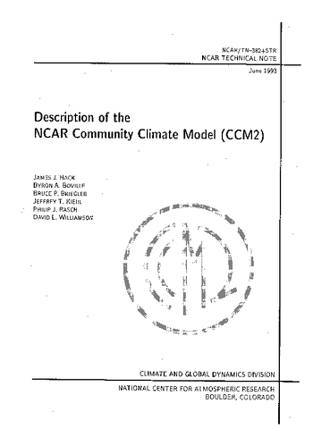 Description of the NCAR Community Climate Model (CCM2)