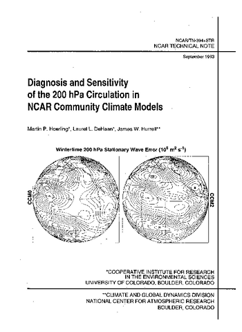 Diagnosis and Sensitivity of the 200 hPa Circulation in NCAR Community Climate Models