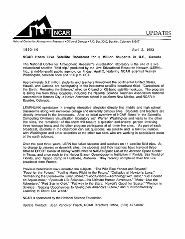 NCAR hosts live satellite broadcast for 5 million students in U.S., Canada