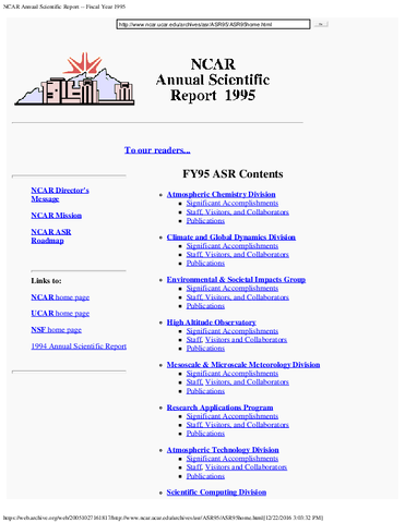 1995 Annual Scientific Report