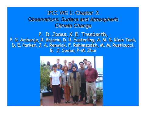 Third Lead Author meeting Powerpoint presentation, December 2005
