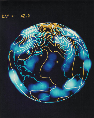Photograph, Output from an early climate model