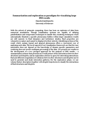 Summarization and exploration as paradigms for visualizing large DNS results [abstract]